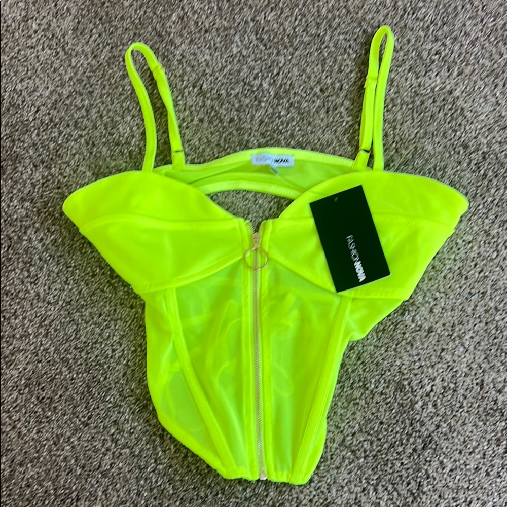 Fashion Nova Bright Yellow Bustier